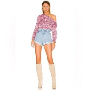 HEARTLOOM Keely Off The Shoulder Blouse in Blossom Pink XS NWT